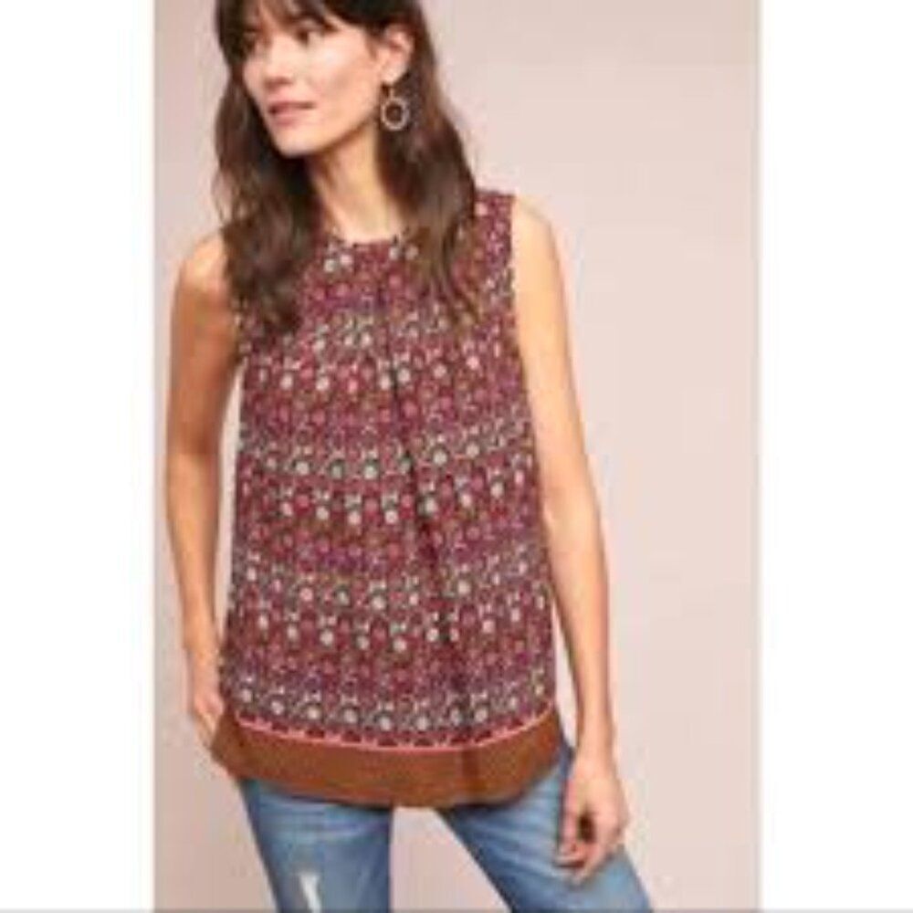 Vanessa Virginia by Anthropologie Wanderlust  Blouse Floral Womens Small